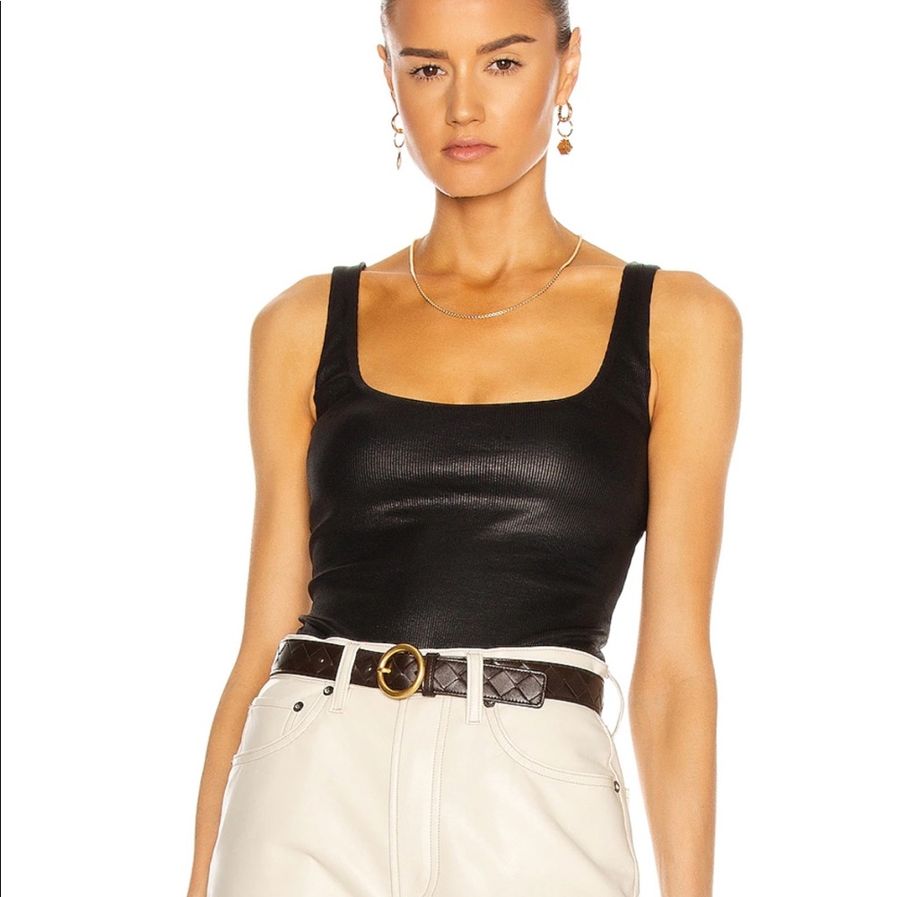 Alix Nyc Mott Lame Onyx Bodysuit medium NWT